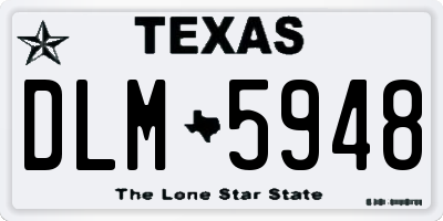 TX license plate DLM5948