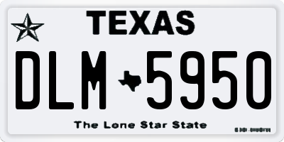 TX license plate DLM5950