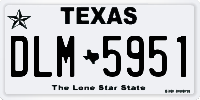 TX license plate DLM5951