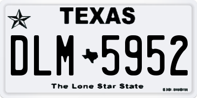 TX license plate DLM5952