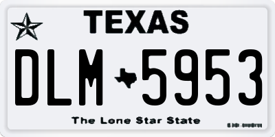 TX license plate DLM5953