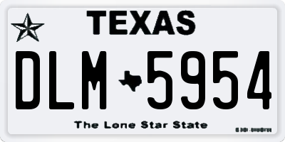 TX license plate DLM5954