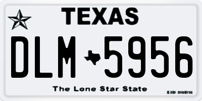TX license plate DLM5956