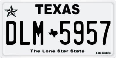 TX license plate DLM5957