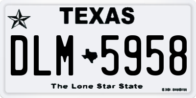 TX license plate DLM5958