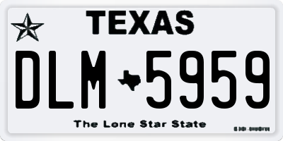 TX license plate DLM5959