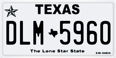 TX license plate DLM5960