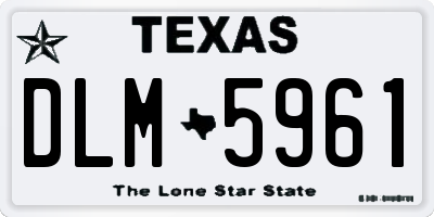 TX license plate DLM5961