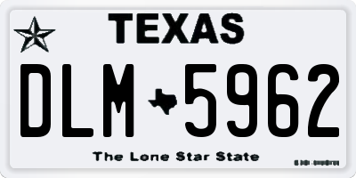 TX license plate DLM5962