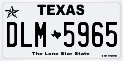 TX license plate DLM5965