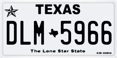 TX license plate DLM5966
