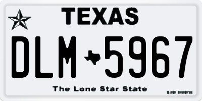TX license plate DLM5967