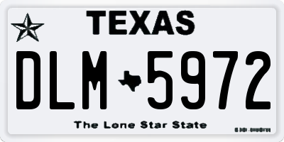 TX license plate DLM5972