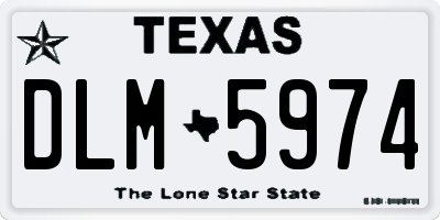 TX license plate DLM5974