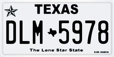 TX license plate DLM5978