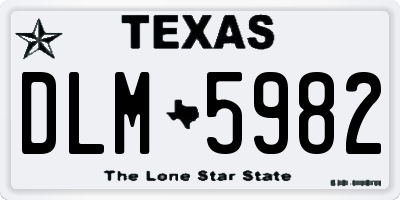 TX license plate DLM5982