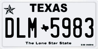 TX license plate DLM5983