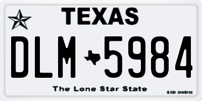 TX license plate DLM5984