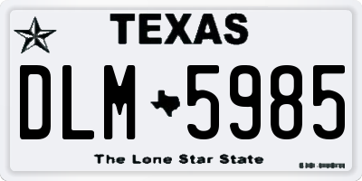 TX license plate DLM5985