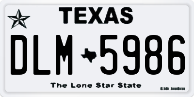 TX license plate DLM5986