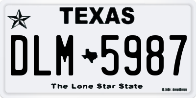 TX license plate DLM5987