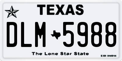 TX license plate DLM5988