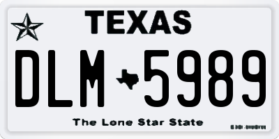 TX license plate DLM5989