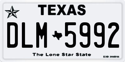 TX license plate DLM5992