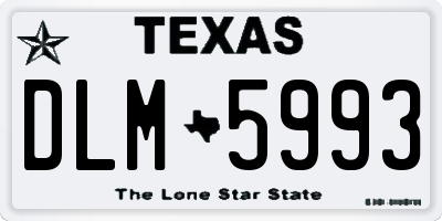 TX license plate DLM5993
