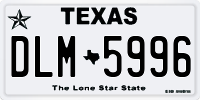 TX license plate DLM5996