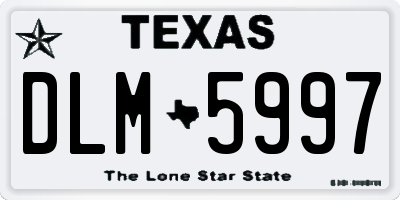 TX license plate DLM5997