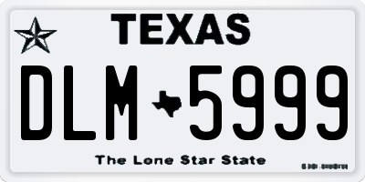 TX license plate DLM5999