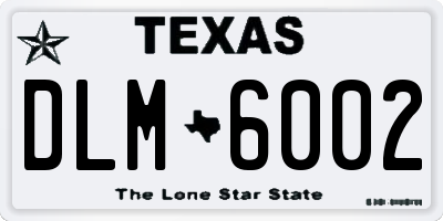 TX license plate DLM6002