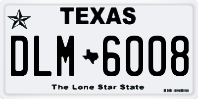 TX license plate DLM6008
