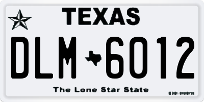TX license plate DLM6012