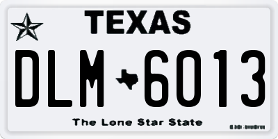 TX license plate DLM6013