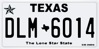 TX license plate DLM6014