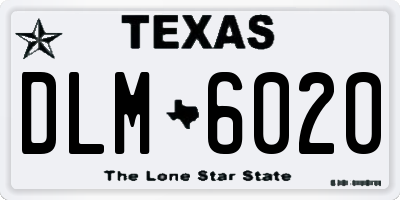 TX license plate DLM6020