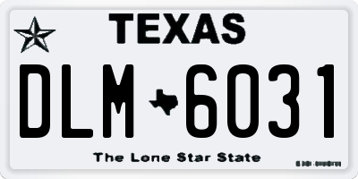 TX license plate DLM6031