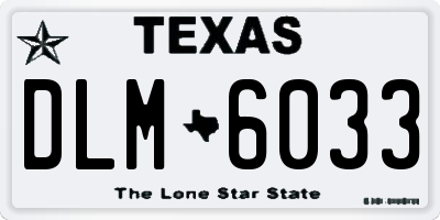 TX license plate DLM6033