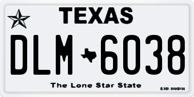 TX license plate DLM6038