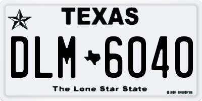 TX license plate DLM6040