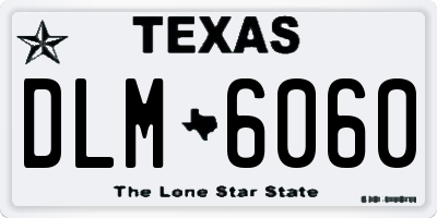TX license plate DLM6060