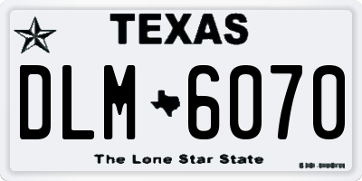 TX license plate DLM6070