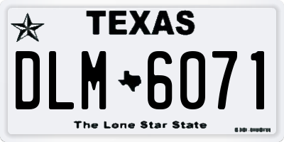 TX license plate DLM6071