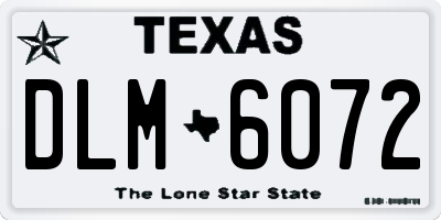 TX license plate DLM6072