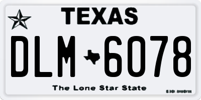 TX license plate DLM6078