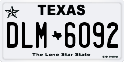 TX license plate DLM6092