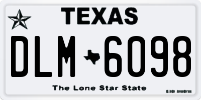 TX license plate DLM6098