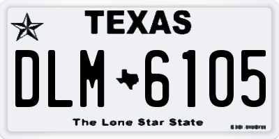 TX license plate DLM6105